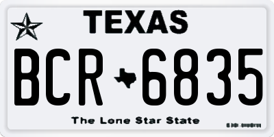 TX license plate BCR6835