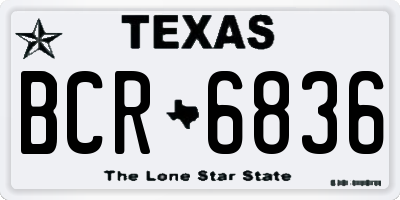 TX license plate BCR6836