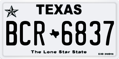 TX license plate BCR6837