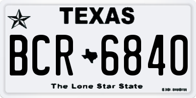 TX license plate BCR6840