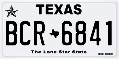 TX license plate BCR6841