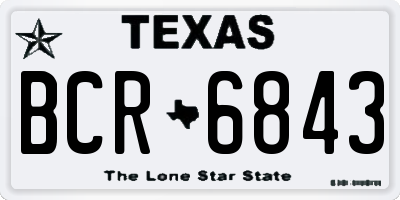 TX license plate BCR6843