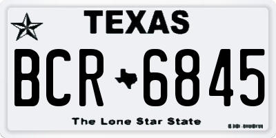 TX license plate BCR6845