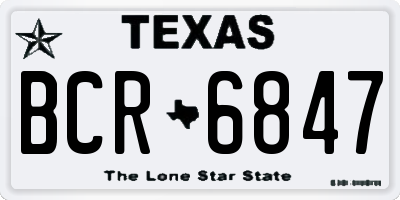 TX license plate BCR6847