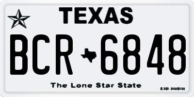 TX license plate BCR6848