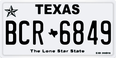 TX license plate BCR6849