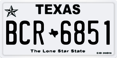 TX license plate BCR6851
