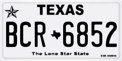 TX license plate BCR6852
