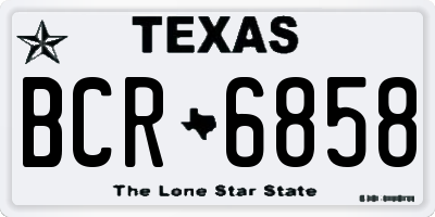 TX license plate BCR6858