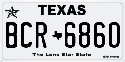 TX license plate BCR6860