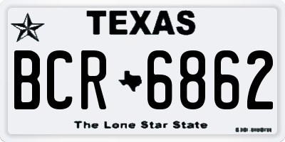 TX license plate BCR6862