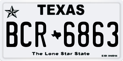 TX license plate BCR6863