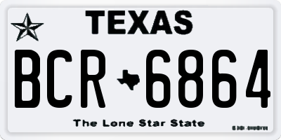 TX license plate BCR6864