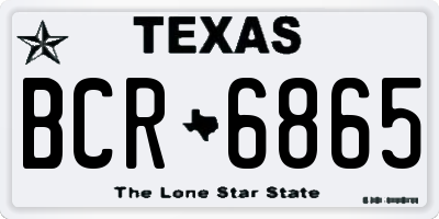 TX license plate BCR6865