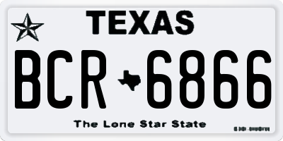 TX license plate BCR6866
