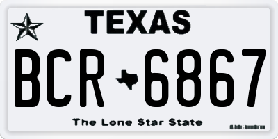 TX license plate BCR6867
