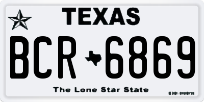 TX license plate BCR6869