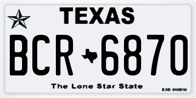 TX license plate BCR6870