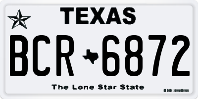 TX license plate BCR6872