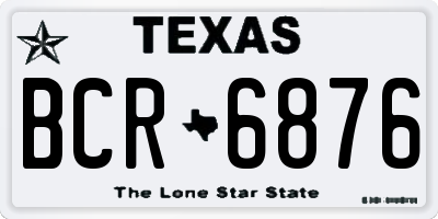 TX license plate BCR6876