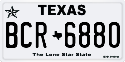 TX license plate BCR6880