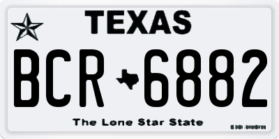 TX license plate BCR6882