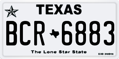 TX license plate BCR6883