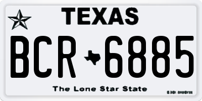TX license plate BCR6885