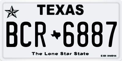 TX license plate BCR6887