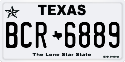 TX license plate BCR6889