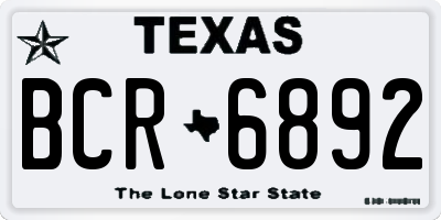 TX license plate BCR6892