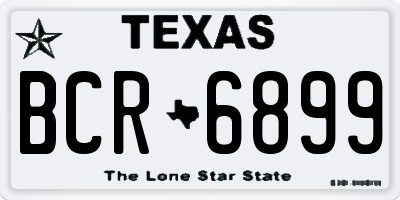 TX license plate BCR6899