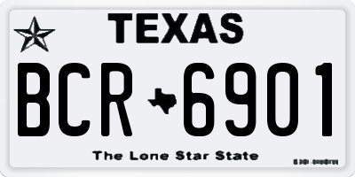 TX license plate BCR6901