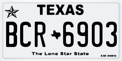 TX license plate BCR6903