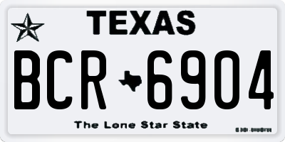 TX license plate BCR6904