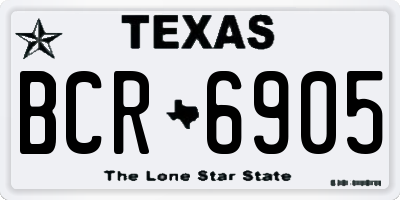 TX license plate BCR6905