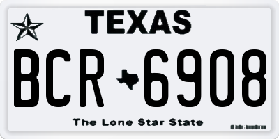 TX license plate BCR6908