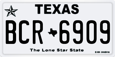 TX license plate BCR6909