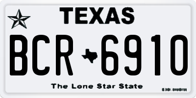 TX license plate BCR6910