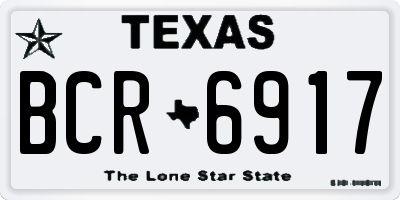TX license plate BCR6917