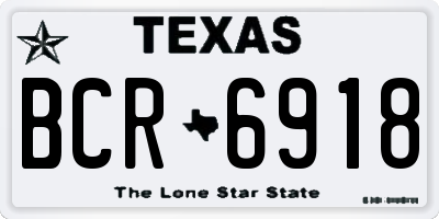 TX license plate BCR6918
