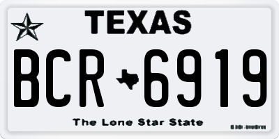 TX license plate BCR6919