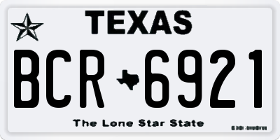 TX license plate BCR6921