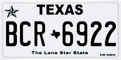 TX license plate BCR6922