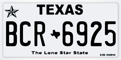TX license plate BCR6925