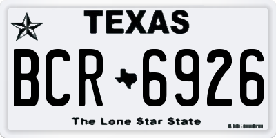 TX license plate BCR6926