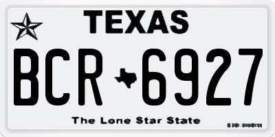 TX license plate BCR6927