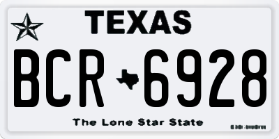 TX license plate BCR6928