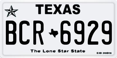 TX license plate BCR6929