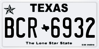 TX license plate BCR6932